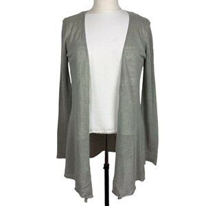 Acrobat Linen Open Cardigan Womens Small Taupe Lightweight Natural 100% Linen